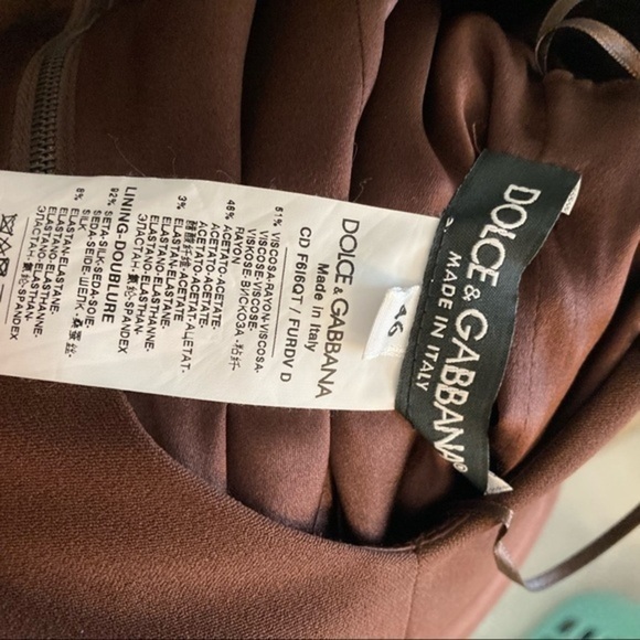 Dolce&Gabbana Cady long sleeve Sheath Dress in Maroon Size 10 - Picture 10 of 13